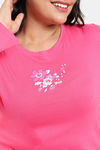 Zivame True Curv Floral Pop Woven Pyjama Set - Coral Paradise — thumbnail 5
